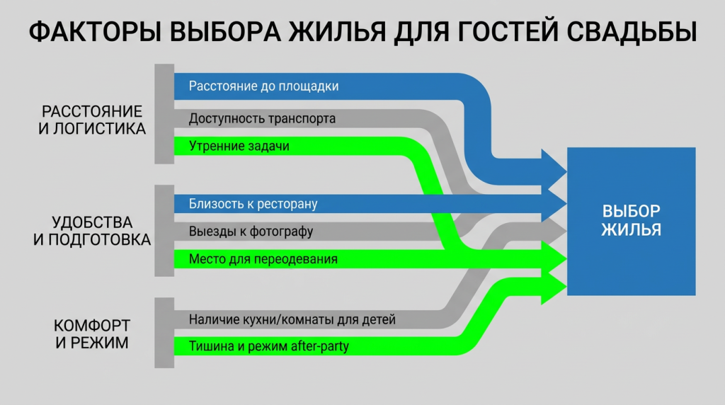 Факторы выбора жилья для гостей на свадьбе